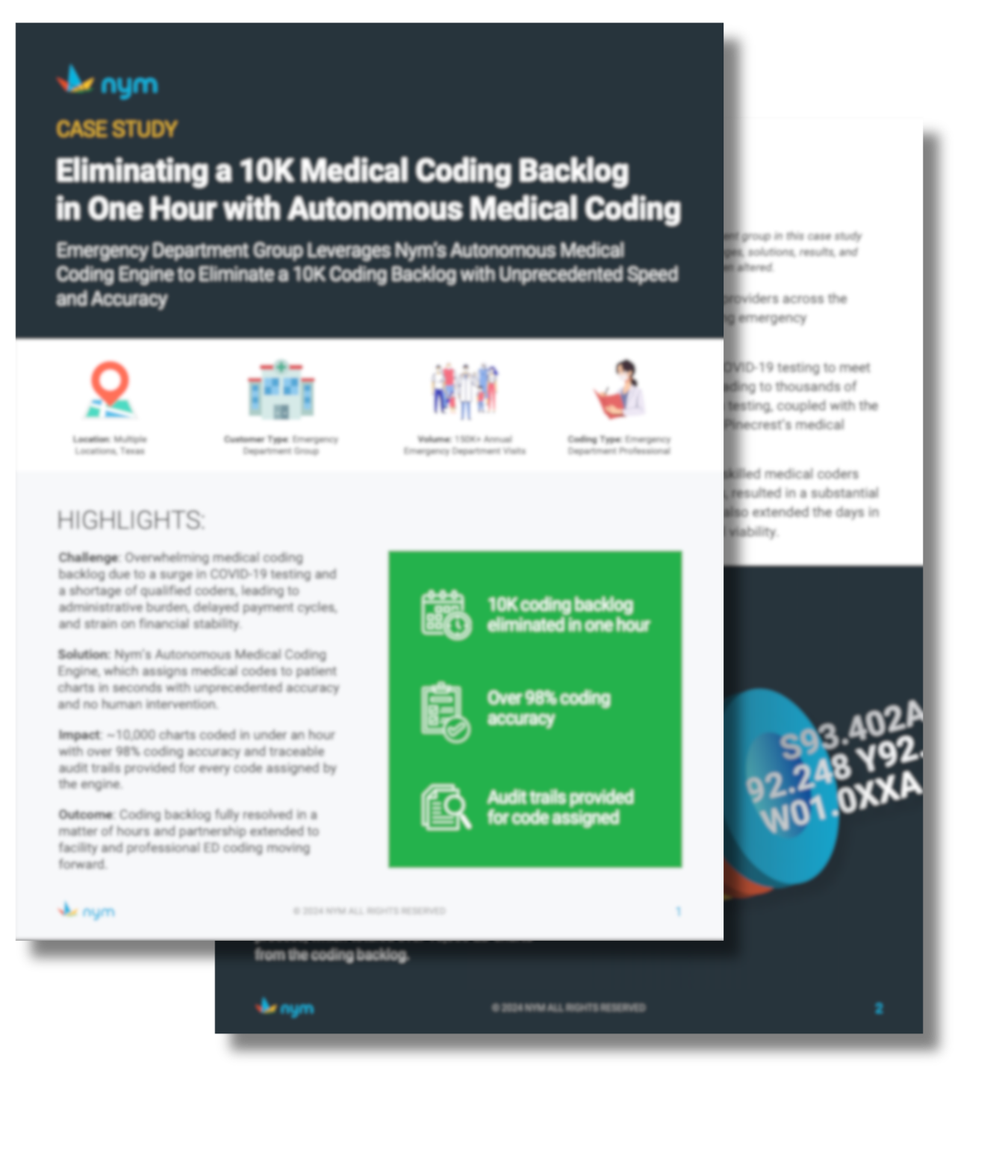 Eliminating AI Medical Coding Backlog Case Study | Nym